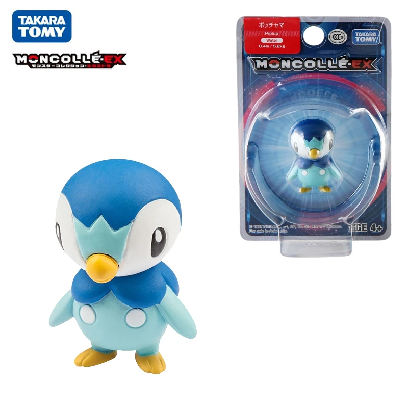 Фигурки героев аниме Tomy Pokemon EX Asia-34 Piplup 4 см модели игрушек коллекционные куклы