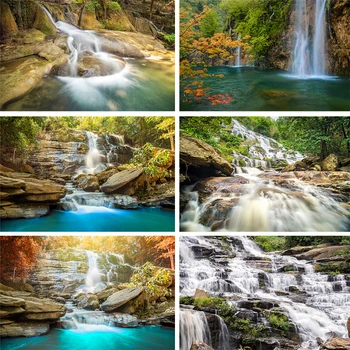

Nitree Mountain Waterfall Stream Water Curtain Landscape Natural Scenery Backdrop Photo Studio Photography Background Vinyl