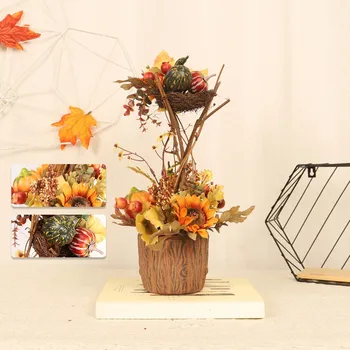 

Christmas decorations for doll Pendant Autumn Colors Pumpkin Sun Flower Pot Festive Home Decoration рождество boże narodzenie 8J