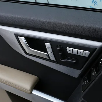 

12 PCS Car Interior Seat Button Glue Cover Throughlight ABS Silver For Mercedes Benz C W204 E W212 Class