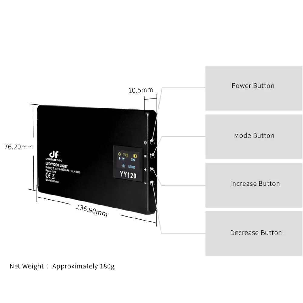 DigitalFoto YY120 светодиодный двухцветный ультратонкий панельный светильник 10 Вт с регулируемой яркостью для видеосъемки DSLR YouTube photo studio