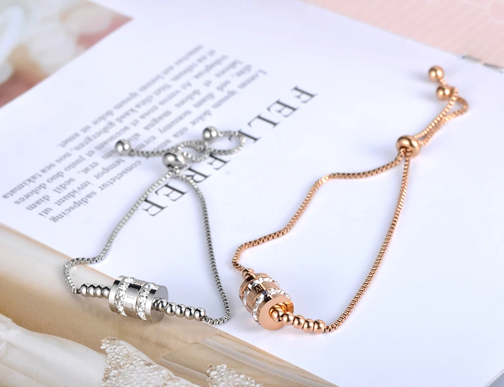 Lokaer дизайн CZ Кристалл Шарм браслеты ювелирные изделия для женщин девочек Розовое Золото Змея из нержавеющей стали браслет цепочка B19098