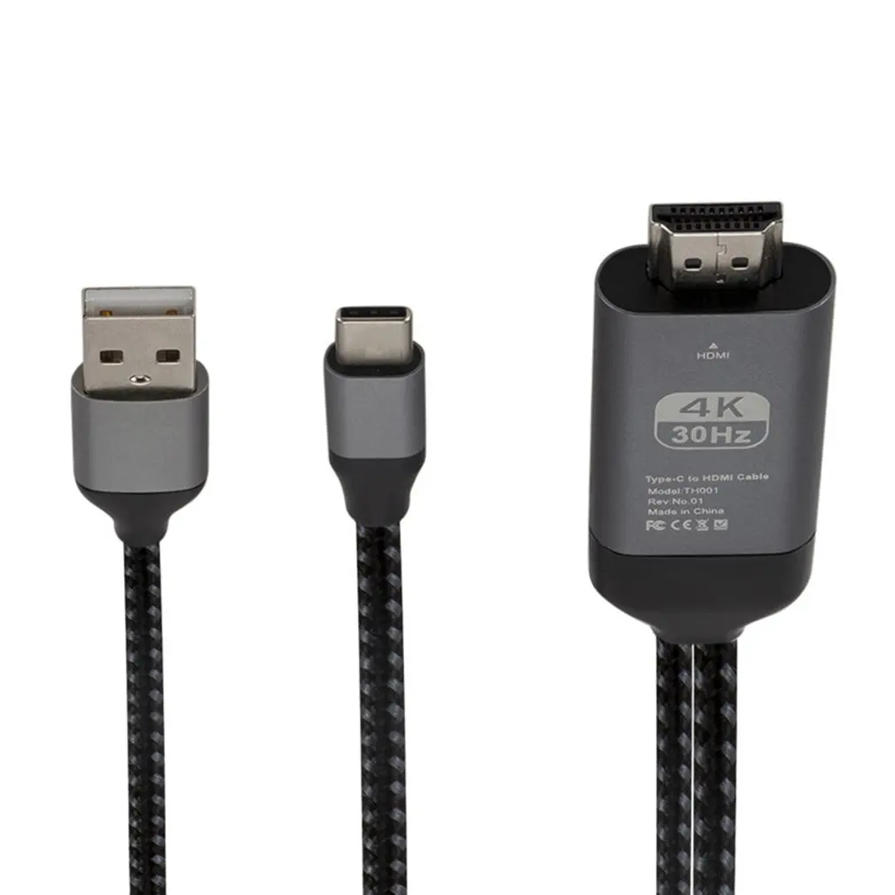 Универсальный 2 м/6.6ft USB кабель адаптер Тип C к HDMI HD tv AV ТВ кабель адаптер для samsung Galaxy S10 Note 9 Macbook PC
