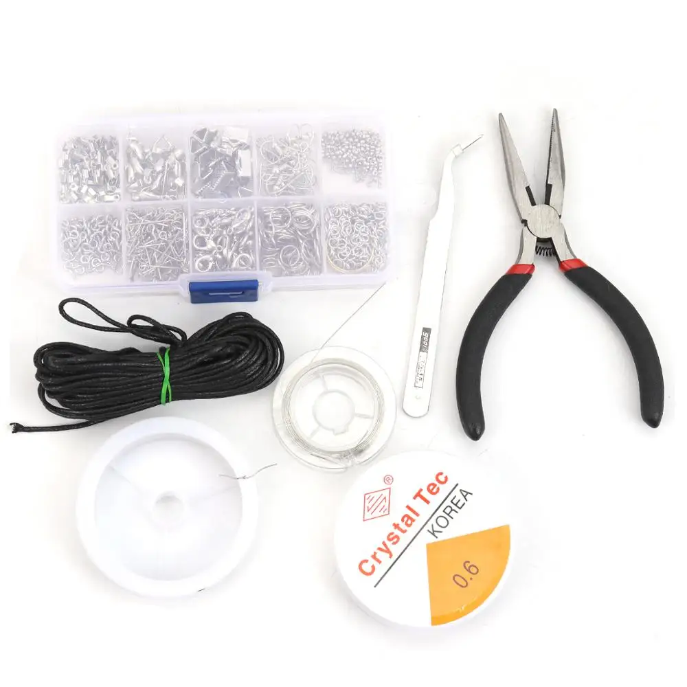 

8Seasons Mixed Tools & Findings & Materials For DIY Bracelets Necklace Handmade Jewelry Tools Kits 13cm x 6cm - 0.2cm Dia., 1Set