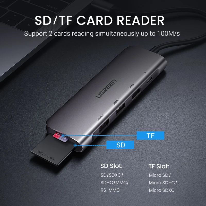 Doca para Macbook Divisor tipo de Porta Hub tipo c para Multi Ugreen Adaptador Hdmi Pro Huawei Companheiro 30 Usb-c 3.1 Usb c 3.0 Hub - Imagem 5