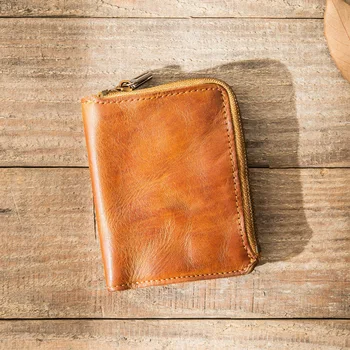 

New Genuine Cowhide leather Men Wallet Short Coin Purse Small Vintage Wallet Brand High Quality Designer New Short Wallet