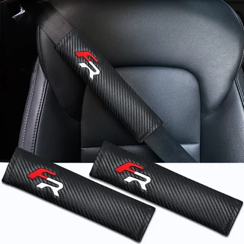

2pcs Car styling Car Seat Belt Covers Shoulder pads Car Cushion Protector for Seat leon FR Cupra Ibiza Altea Exeo Formula Racing