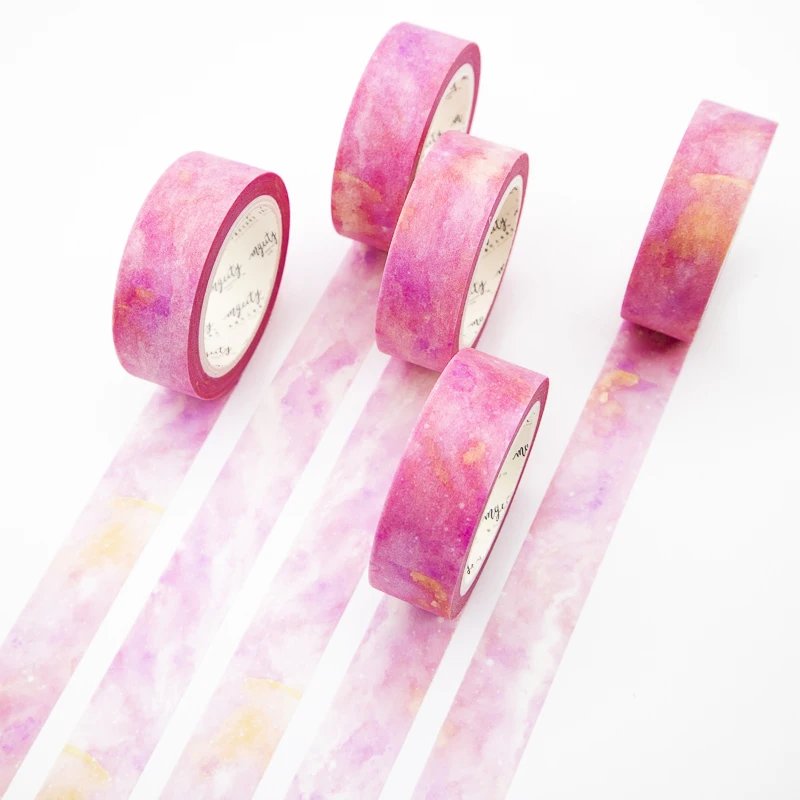 Rosa conjunto de cintas Washi de papelería de oficina papel de enmascarar cinta Decoración Para álbum de recortes pegatinas adhesivas 1 Uds