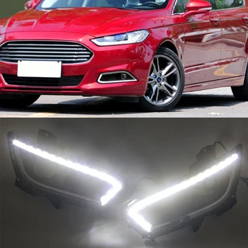 

CSCSNL 1 set DRL Daytime Running lights car LED with fog head lamp cover car-styling For Ford Mondeo Fusion 2013 2014 2015 2016