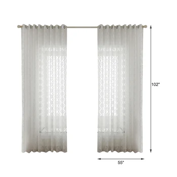 

New White Solid Sheer Voile Window Curtain Tulle Curtains with Ring Top for Kitchen Bedroom and Living Room