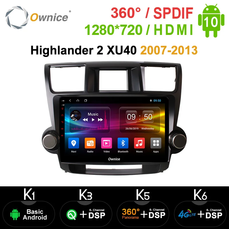 Ownice 10 1 &quotавтомобильное радио GPS DVD Navi для Toyota HIGHLANDER 2009 2013 2014 2015 универсальное Android 0