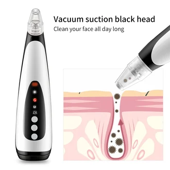 

Blackhead Remover Vacuum Acne Treatment Hot Compress Face Massage Remove Wrinkle Lift Skin Pore Clean Suction Black Dot Machine