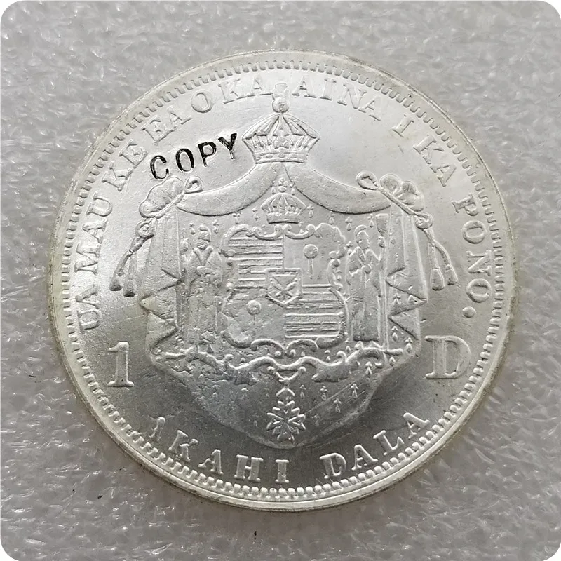 UNC silver 1883 Гавайи долларовая Монета КОПИЯ памятные монеты-копии монет медаль коллекционные монеты - Цвет: UNC silver