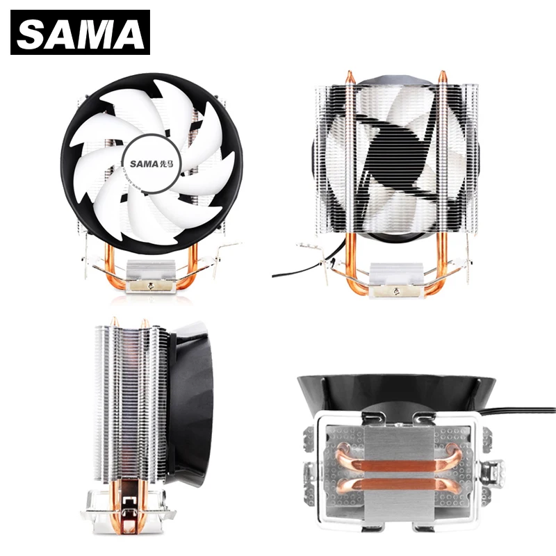 Sama Tubos de Calor Cpu Cooler Rgb 120 mm 1600rpm pc Radiador Silencioso para Intel Lga 1150 1151 1155 Amd Am3 Am4 Cpu Ventilador de Refrigeração Ventiladores e resfriadores - Imagem 3