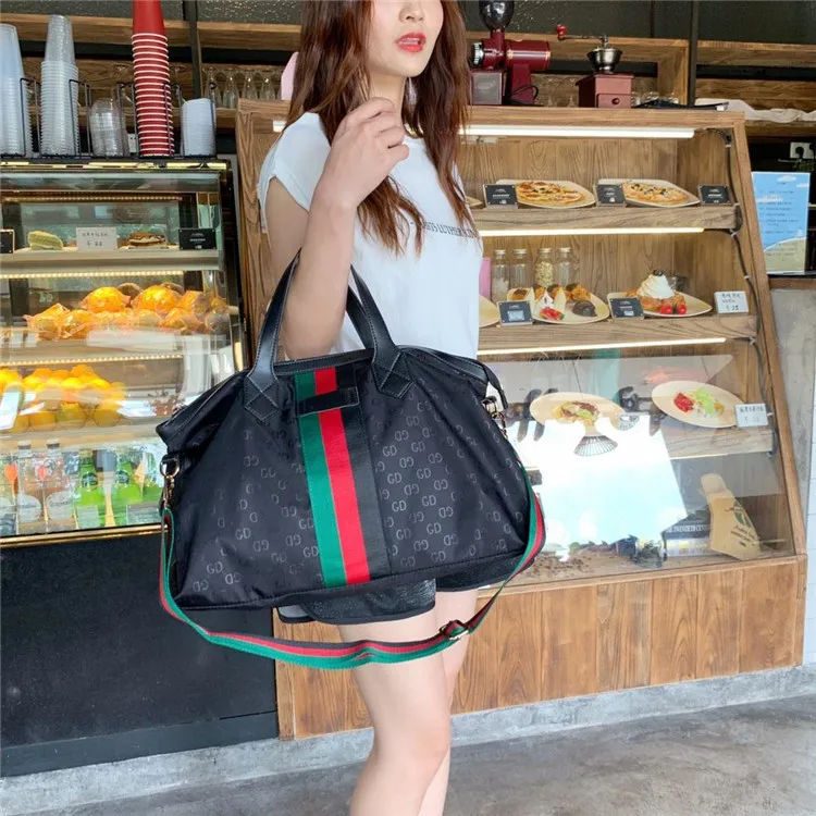

2019 New Style WOMEN'S Bag Shoulder Bag Europe And America Fashion Oxford Cloth Bag Stripes Printed Shoulder Bag Large Capacity