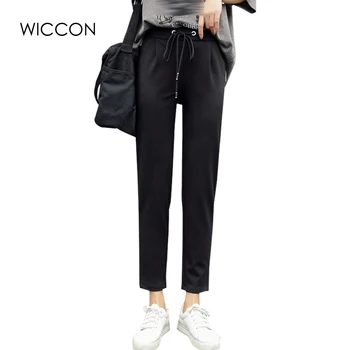 

WICCON High Waist Large Size Pants Drawstring Ankle-Length Harem Pants Spring Fashion Hot Sell Casual Streetwear Trousers Women