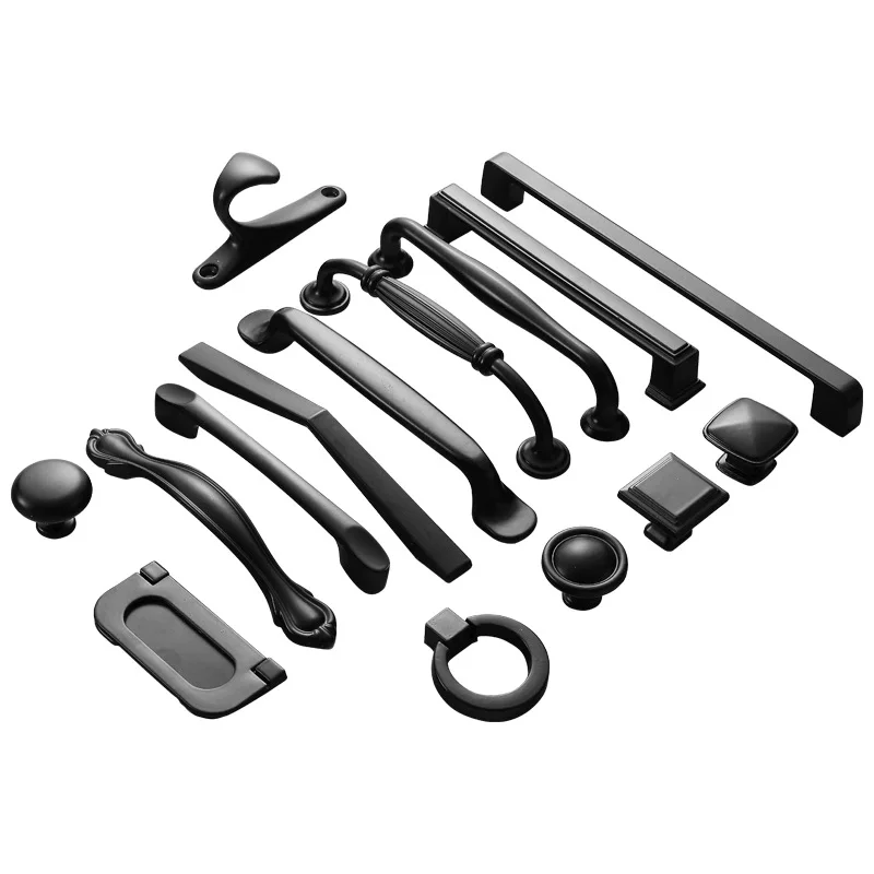Modern Cabinet Handles Solid Aluminum Alloy Door Knobs Kitchen Cupboard Pulls Drawer Knobs 96-192MM Furniture furniture handles kitchen door handles