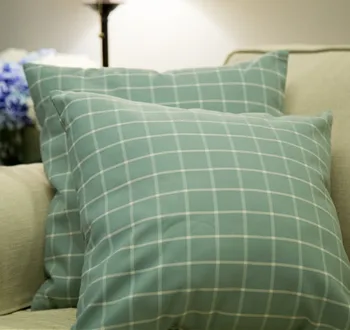 

30x45/45/50/55/60/65/70/35x60cm water green plaid cushoin cover pillowcase sofa lumbar pillow cover backrest waist pillowcase