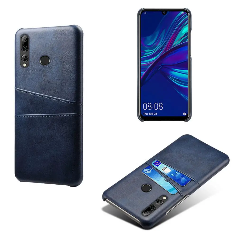 Чехол для huawei P Smart Plus V9 Play Magic 2 с отделениями для карт из искусственной кожи+ чехол из поликарбоната для huawei Nova 5i 5 Pro Nova 4e 4 3i Capa - Цвет: Navy Blue