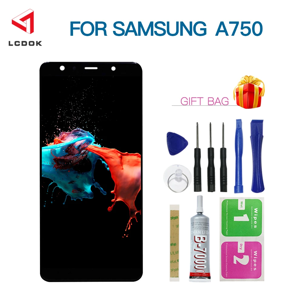 

6.0" Adjustable Brightness LCD For Samsung Galaxy A7 2018 A750 A750F LCD Display Touch Screen Digitizer Assembly Panel Parts