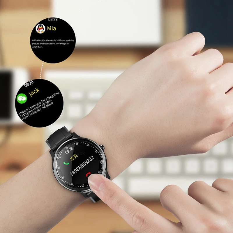 ABHU-SN80 Smartwatch with Heart Rate Monitor Blood Pressure Clock Smart Waterproof Watch Support for Men Women