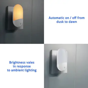 

Automatic LED Night Light Plugged Into Energy-Saving Dusk To Dawn Sensor, Children's Light Control Night Light With Dual USB