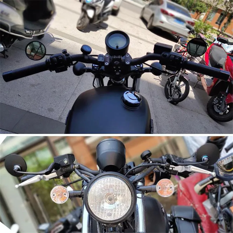 Круглый хромированный серебристый moto зеркала заднего вида для harley chopper cruise softail sportster Кафе racer moto rcycle зеркало заднего вида