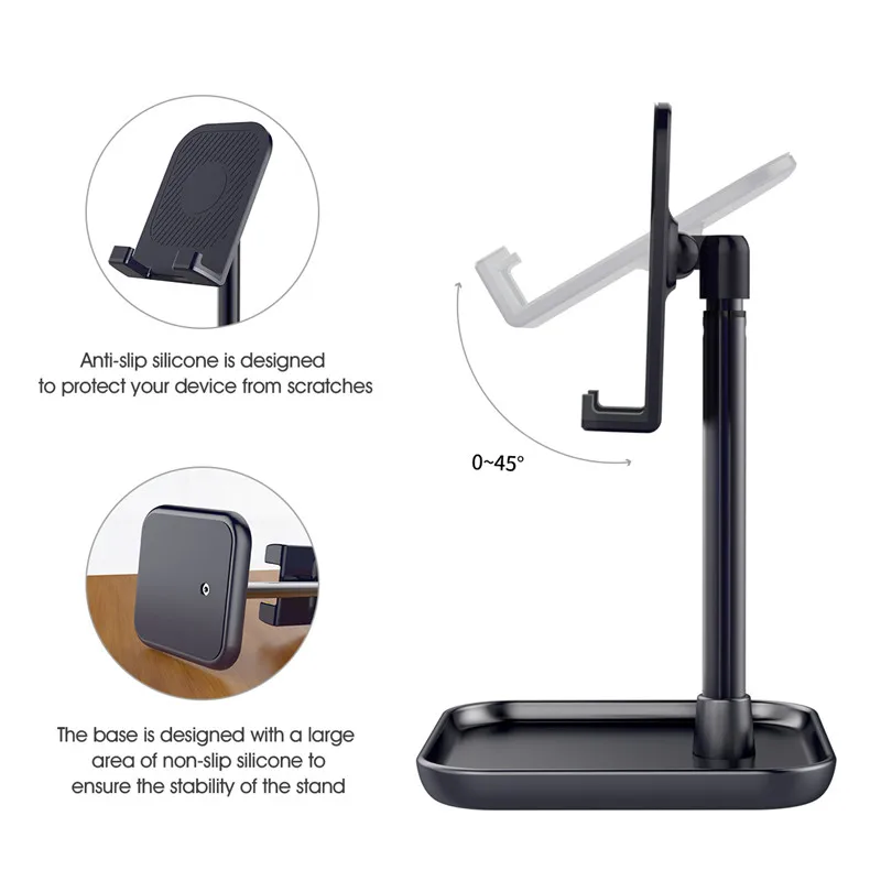 LINGCHEN Desktop Phone Stand for iPhone X XS MAX iPad Universal Mobile Tablet Phone Holder Desk For