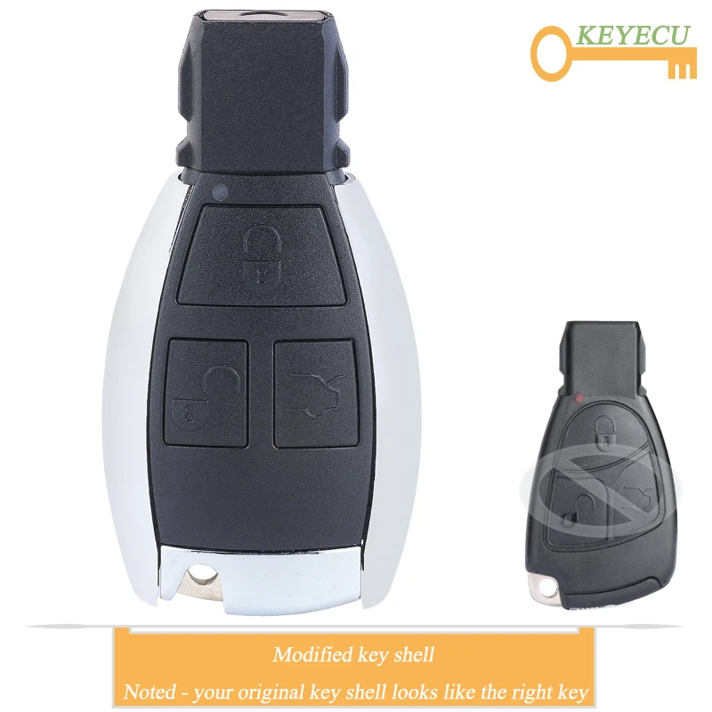 

KEYECU Modified Remote Control Car Key Case Shell for MB Mercedes Benz A B C E S GML CL CLS CLA CLK W203 W204 W211, FOB 3 Button