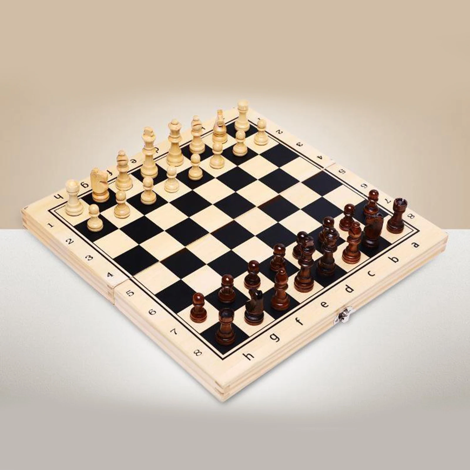 1 Set Magnetic Wooden Folding Chess(34 chess pieces+1 board), Made Of Quality Wood With Precision, Smooth and Even
