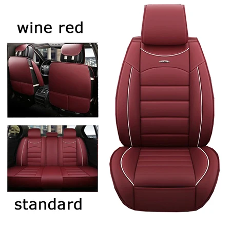Универсальные кожаные автомобильные чехлы для Mini One Cooper R50 R52 R53 R55 R56 R60 R61 PACEMAN COUNTRYMAN автомобильные аксессуары автомобильные чехлы - Название цвета: Wine red standard