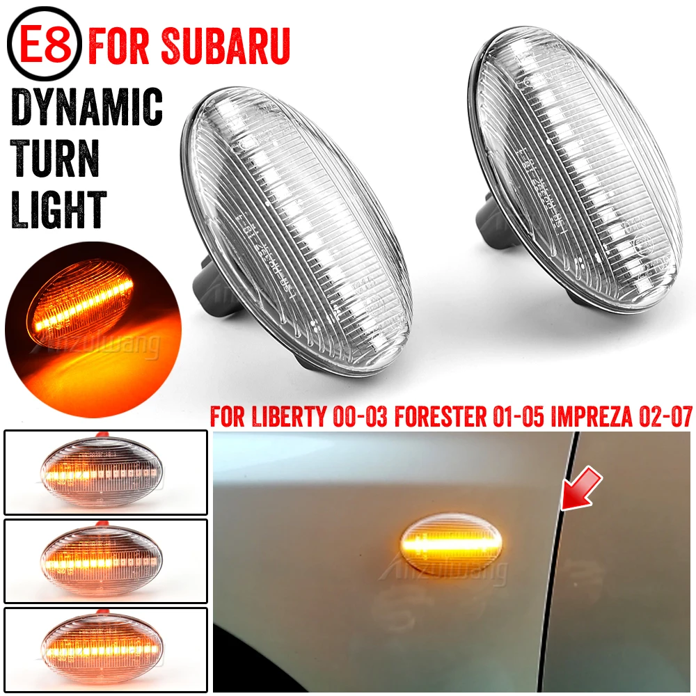 Car Side Marker Lamp Dynamic LED Turn Signal Lights For Subaru Impreza