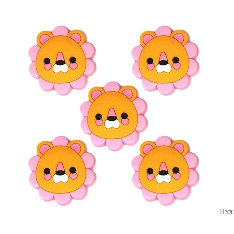 New 5PCS Silicone Beads Teething Mini Lion Food Grade Silicone Toy Teething Nursing Chewing DIY Shower Gift Baby Teether