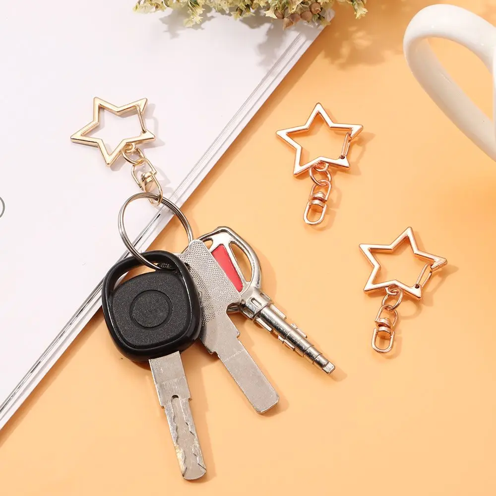 Johnshine 5pcs New Key Pendant Jewelry Necklace Making Key Ring DIY Keychain Lobster Trigger Clips Buckles Lobster Clasp Hooks Snap Hook gold-cat head 