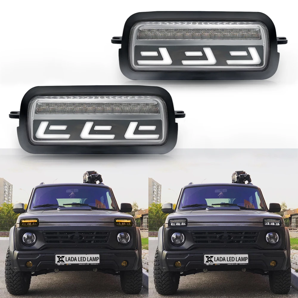 For Lada Niva 4x4 1995+ LED Daytime Running Lights with