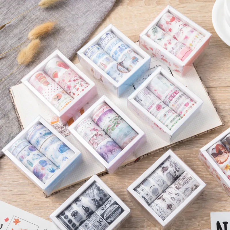 

10 pcs/pack Flamingo Flower Girl Diary Bullet Washi Tape Set DIY Scrapbooking Sticker Label Masking Tape School Office Supply