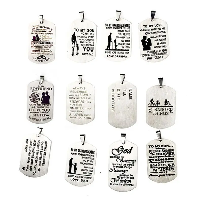 

12Pcs Dad Mom to My Son Daughter I Want You to Believe Stainless Steel Pendants