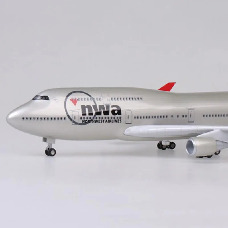 47 см Boeing 747 B747 Nwa NorthWest Airlines модель самолета авиарама W шасси и светильник игрушки самолет сувенир самолет детский подарок