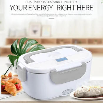

Car Electric Lunch Box Portable Food Warmer Heating Stainless Steel Container S55