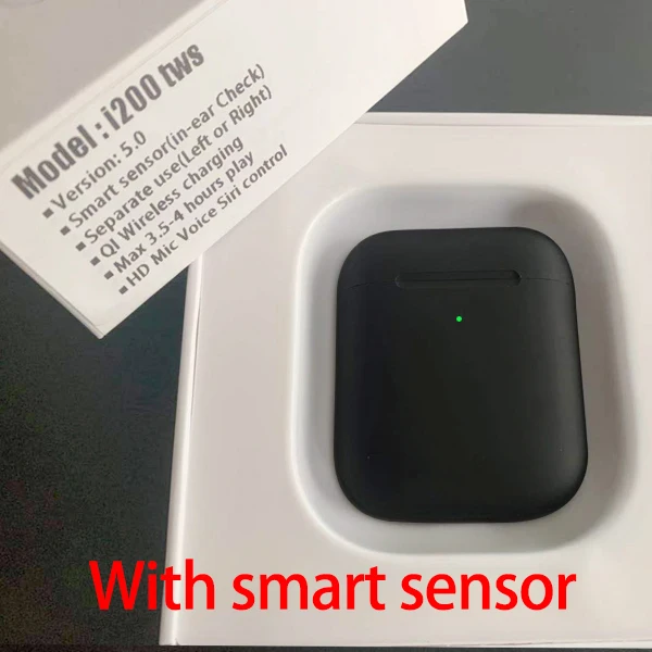 i200 Black Оригинальные I200 TWS с умным сенсором Беспроводные Bluetooth 5,0 наушники Реплика Arie2 Беспроводная зарядка наушники PK i9000 для IOS - Цвет: i200 Black