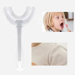 Toddler Toothbrush U-type Head 360 Degrees Cleaning Hand-Held Children Training Toothbrush for Teeth Cleaning