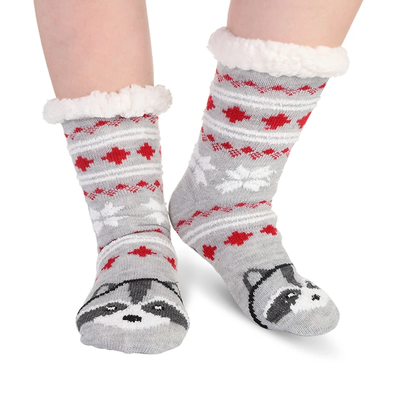 Women's Winter Socks Thick Plush Cotton Socks Warm Non-slip Home Floor Socks Christmas Gifts Cartoon Carpet Socks New