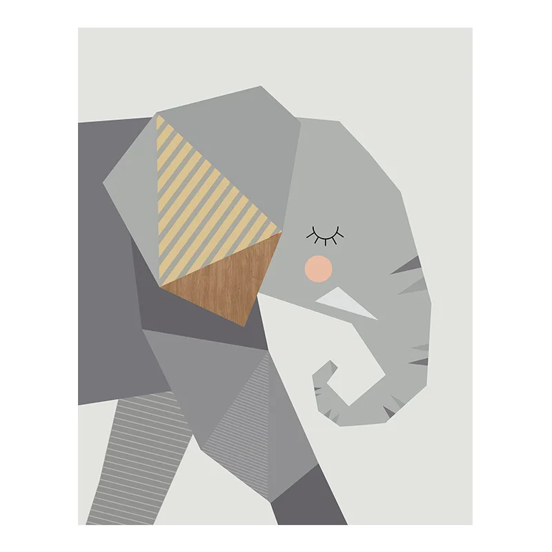 Cartoon-Geometric-Animal-Canvas-Painting-Cute-Elephant-Lion-Tiger-Posters-Simple-Home-Children-s-Room-Kindergarten (7)