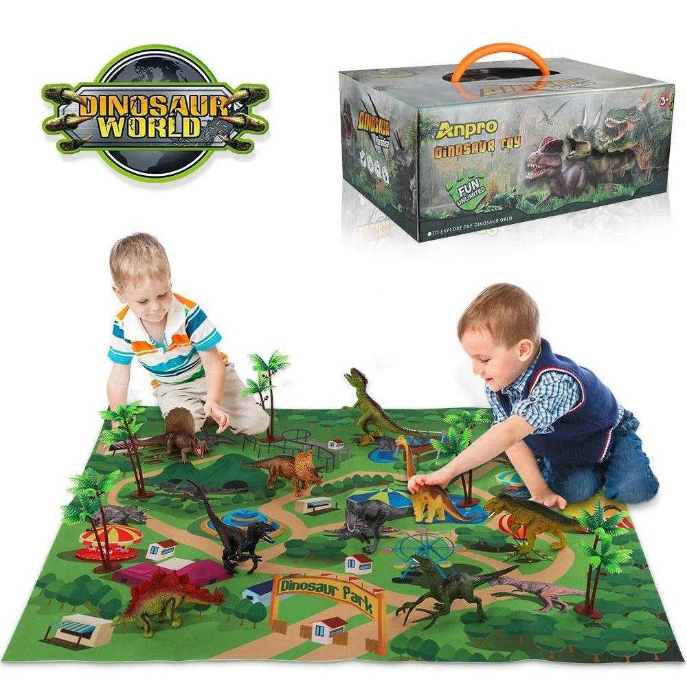 

Dinosaur Toys for Boys and Girls 3 Years Old & Up - Pack of 9 Animal Dinosaur Figures with Playmat (T-rex, Triceratops, ect)
