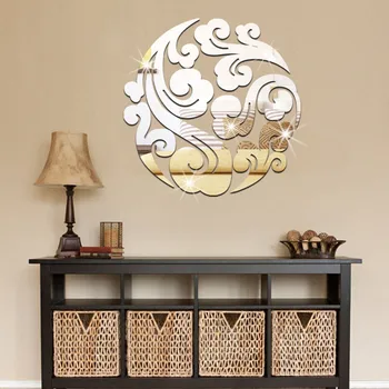 

Amazon 3d DIY pressure mirror wall paste living room decoration home decoration removable mirror decorative wall paste