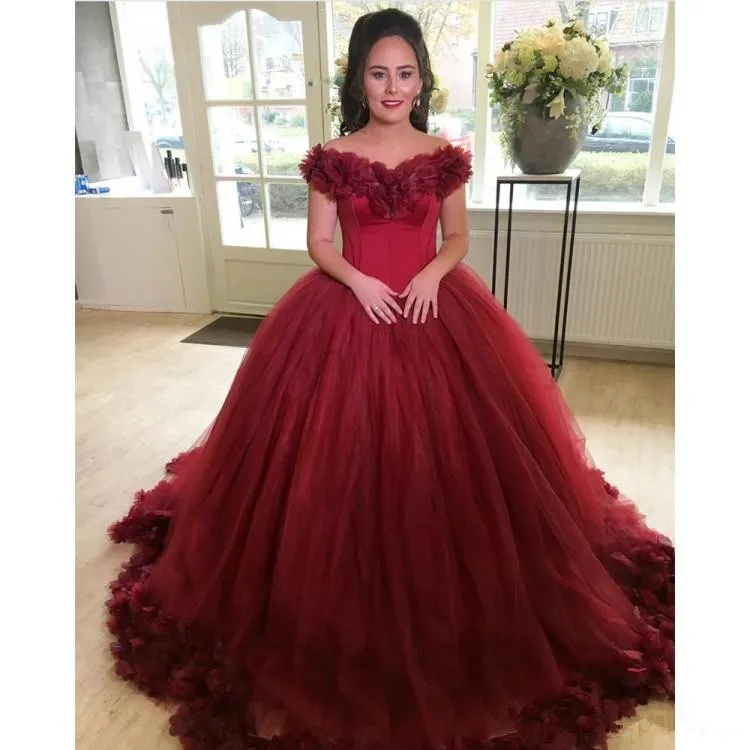 Темно-красное бальное платье, бальное платье, платья с открытыми плечами, многослойное Тюлевое милое 16 платьев, платья для выпускного вечера, vestidos de Quinceanera
