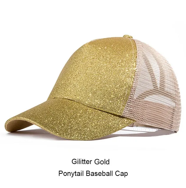 6 URDIAMOND, бейсболка с конским хвостом, женская, грязная булочка, Snapback, летние сетчатые шапки, Повседневная Спортивная Кепка с блестками, Прямая поставка, Кепка - Цвет: 6