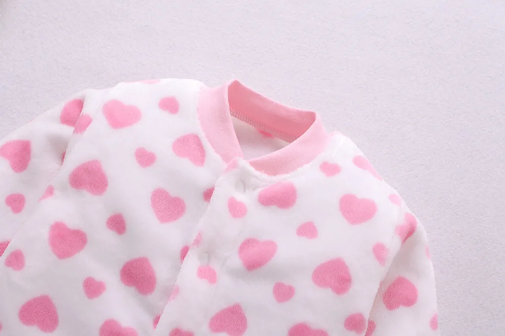 Флисовый плотный теплый комбинезон в полоску для новорожденных девочек; комбинезон; пальто; детская одежда; домашняя одежда с длинными рукавами