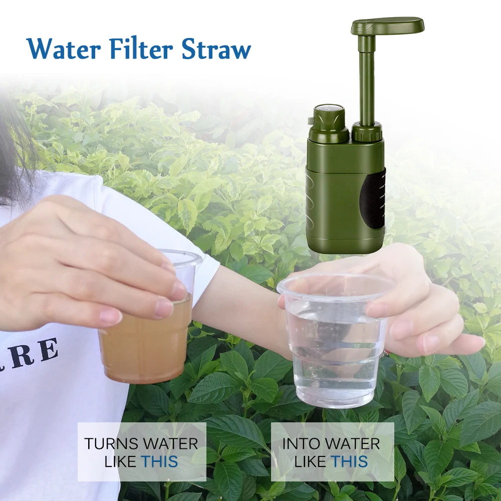 Outdoor Water Filter Straw Replacement Filter Water Filtration Purifier For Camping Hiking Traveling Survival Emergency Tools