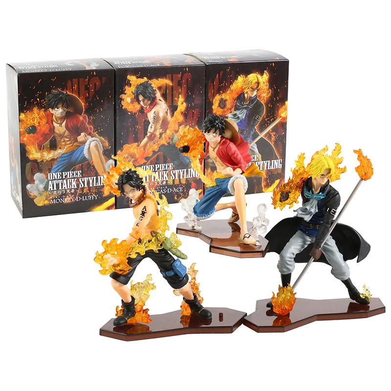 アニメワンピース攻撃スタイリングルフィ サボ エースpvcフィギュアグッズモデルおもちゃ3ピース セット Model Toy One Pieceanime One Piece Aliexpress